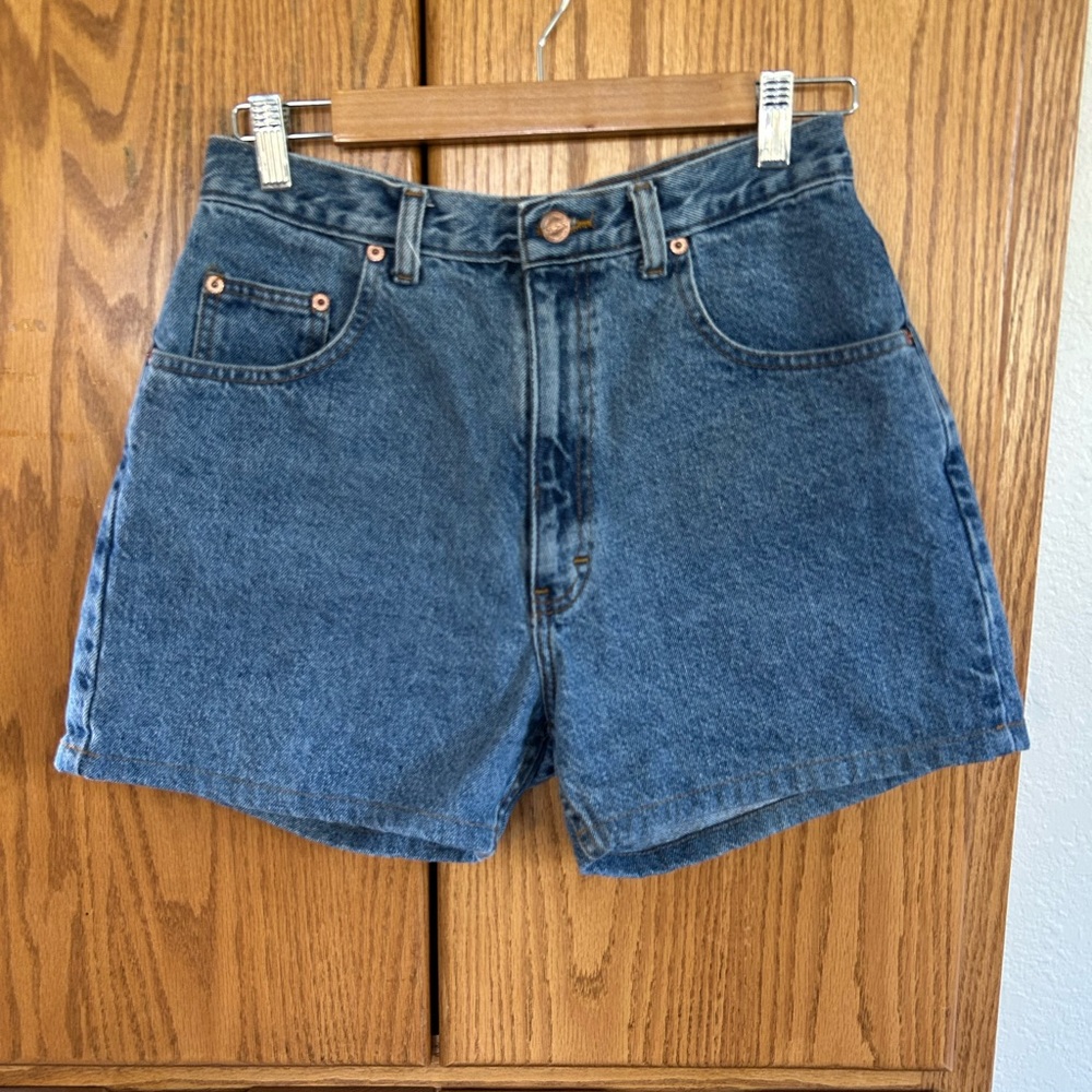 Blue High-Waisted Jean Shorts Relaxed Fit